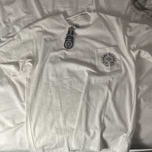 Chrome Hearts White Tee with Graphic Pocket
